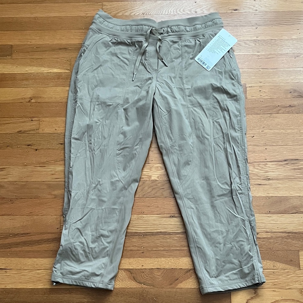 Lululemon Dance Studio mid-rise crop. Size 10. Tan (Sheer Oak). NWT. $65